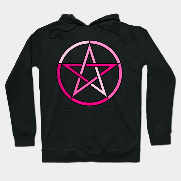 Pink Pentagram Pentacle Hoodie by Wicca Fairy